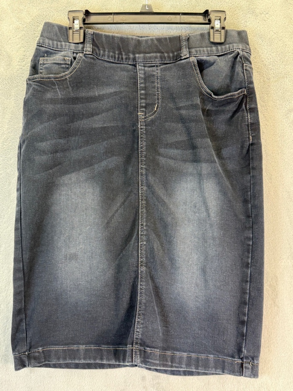 Be Girl Size Large Black Denim Pencil Skirt Casual